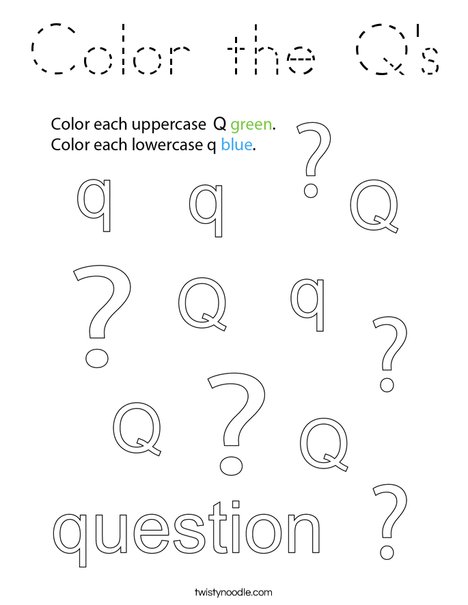 Color the Q's Coloring Page