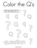 Color the Q's Coloring Page