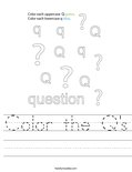 Color the Q's Worksheet
