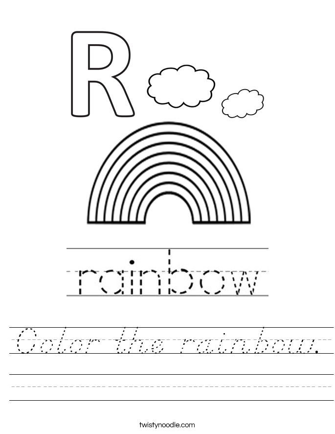 Color the rainbow. Worksheet