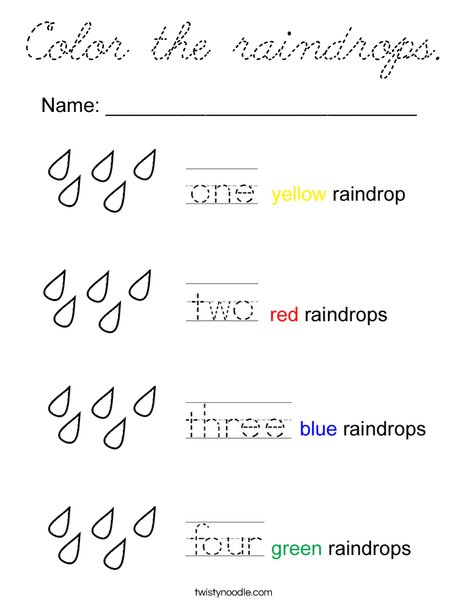 Color the Raindrops Coloring Page