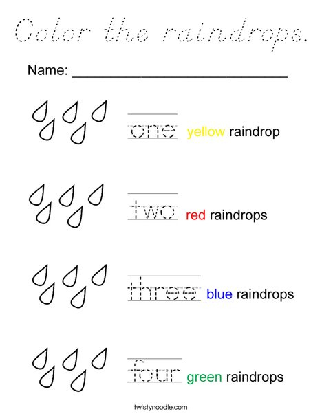 Color the Raindrops Coloring Page