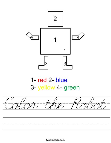 Color the Robot Worksheet