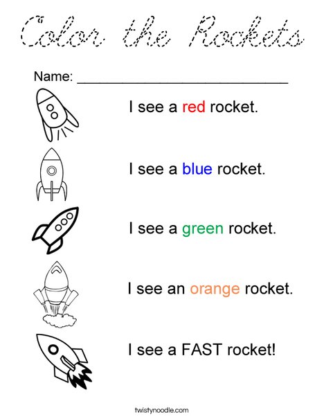 Color the Rockets Coloring Page
