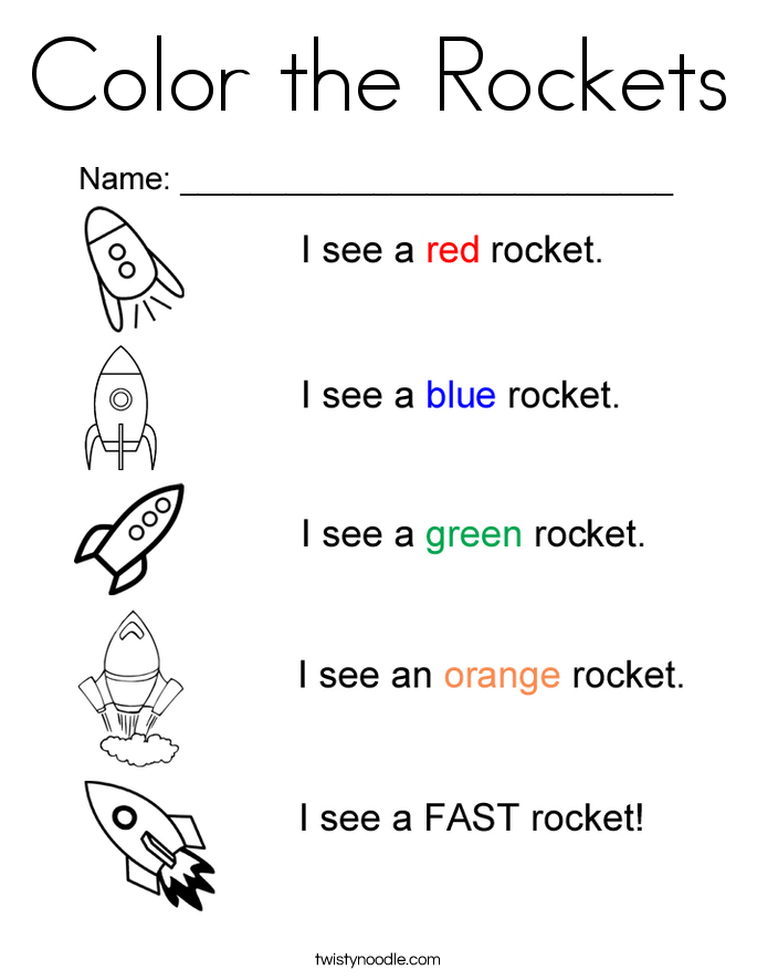 Color the Rockets Coloring Page - Twisty Noodle