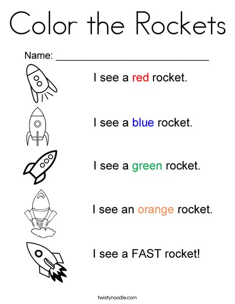 Color the Rockets Coloring Page