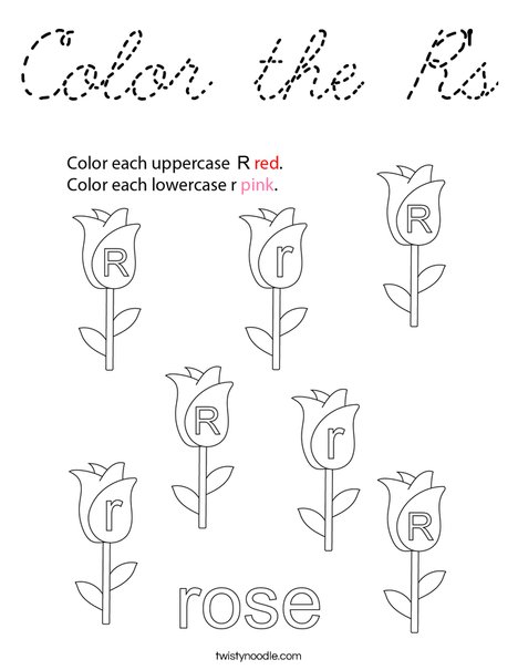 Color the R's Coloring Page