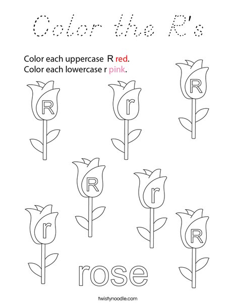 Color the R's Coloring Page