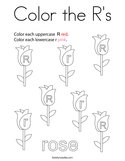 Color the R's Coloring Page