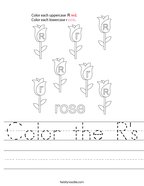 Color the R's Handwriting Sheet