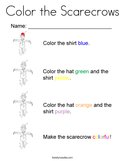 Color the Scarecrows Coloring Page