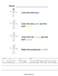 Color the Scarecrows Worksheet