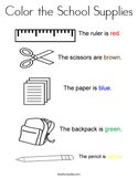 Color the School Supplies Coloring Page