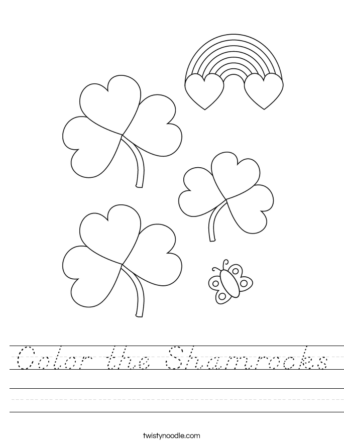 Color the Shamrocks Worksheet