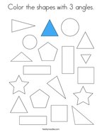 Color the shapes with 3 angles Coloring Page