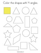 Color the shapes with 4 angles Coloring Page