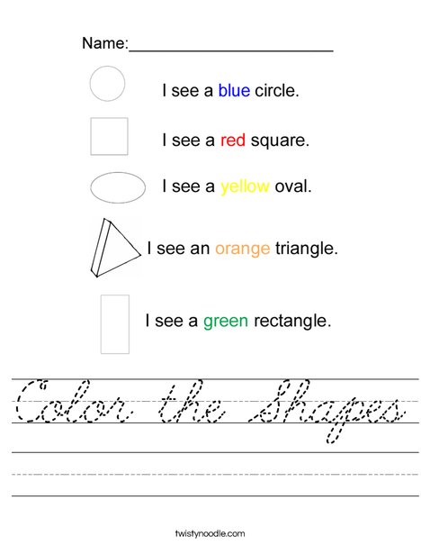 Color the shapes Worksheet