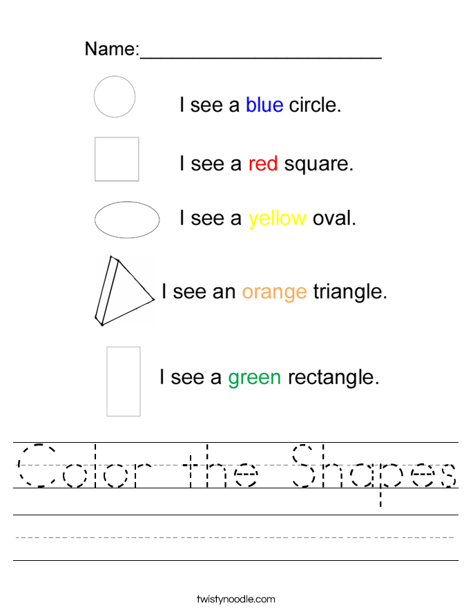 Color the Shapes Worksheet
