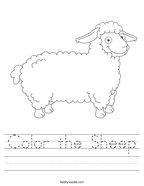 Color the Sheep Handwriting Sheet