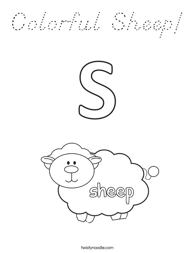 Colorful Sheep! Coloring Page