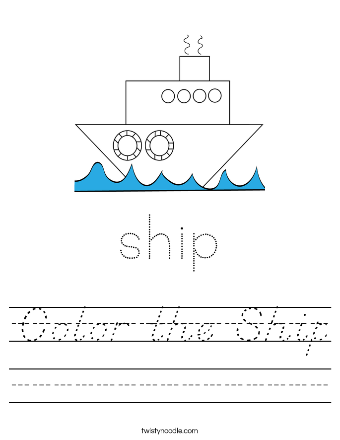 Color the Ship Worksheet