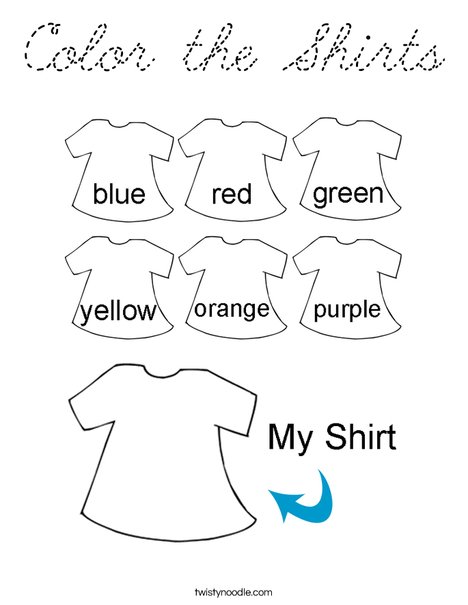 Color the Shirts Coloring Page