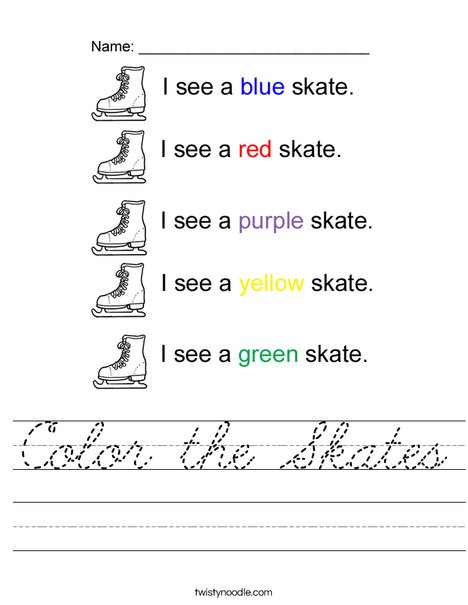 Color the Skates Worksheet
