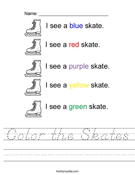 Color the Skates Worksheet