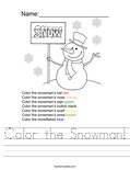 Color the Snowman! Worksheet