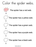 Color the spider webs. Coloring Page