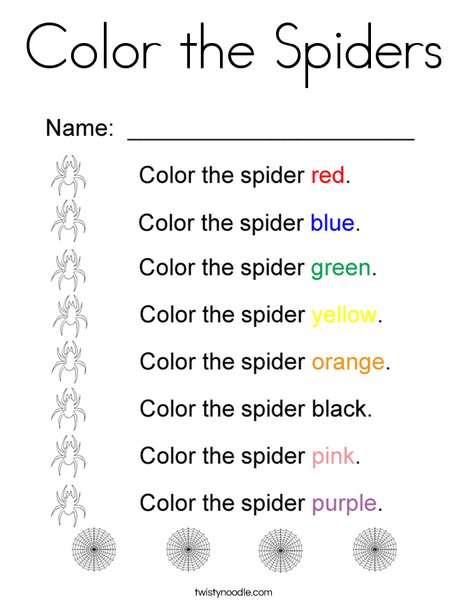 Color the Spiders Coloring Page