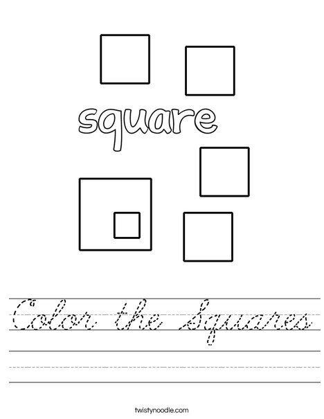 Color the Squares Worksheet