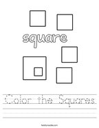 Color the Squares Handwriting Sheet