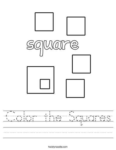 Color the Squares Worksheet