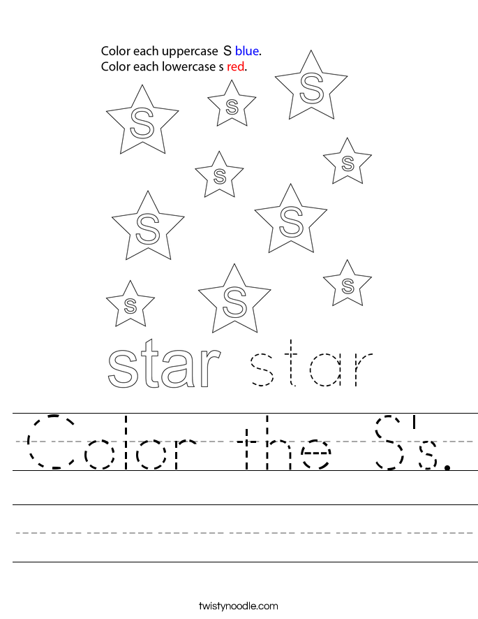 Color the S's. Worksheet