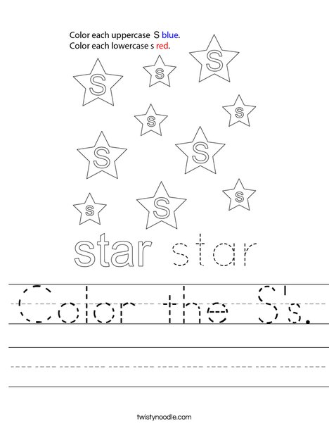Color the S's. Worksheet