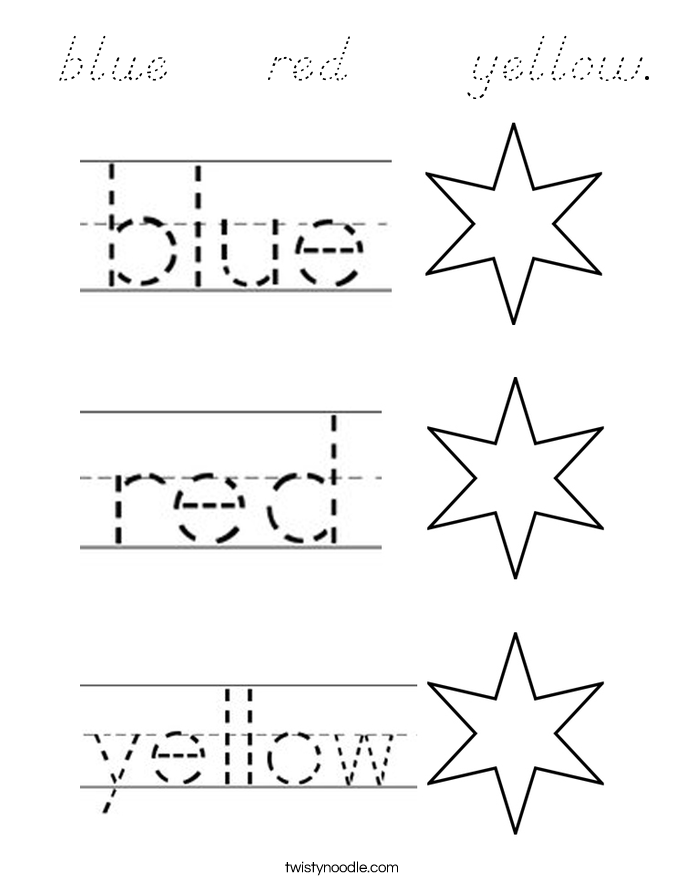  blue    red     yellow. Coloring Page
