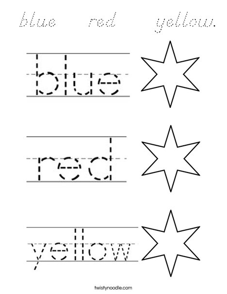 Color the stars blue, red, and yellow. Coloring Page