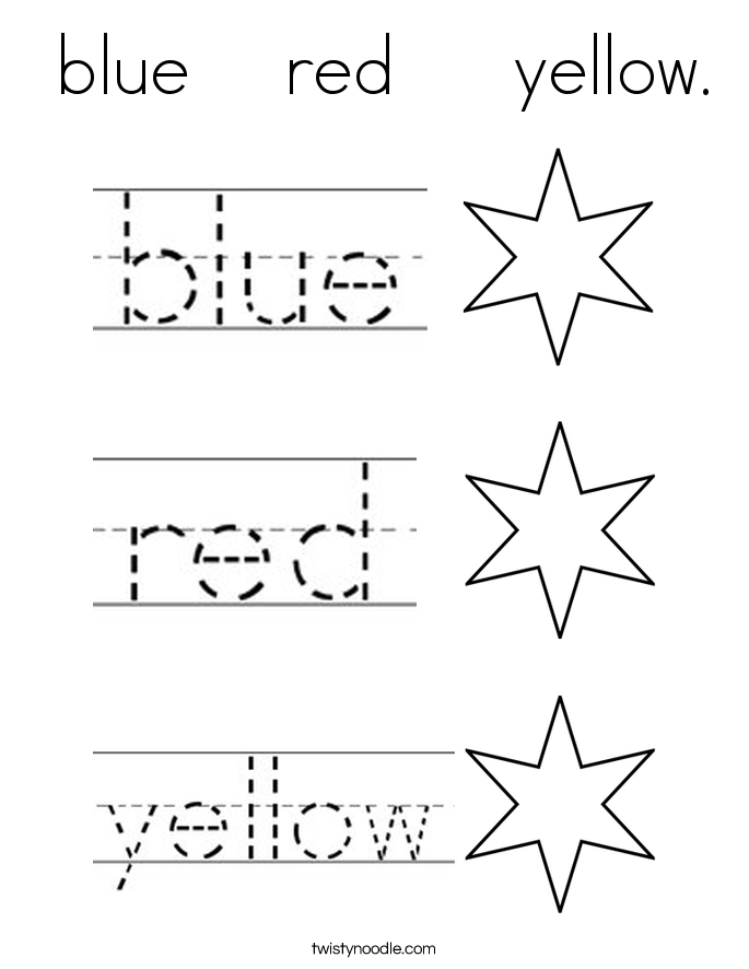 blue    red     yellow. Coloring Page