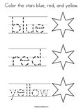 Color the stars blue, red, and yellow. Coloring Page