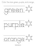 Color the stars green, purple, and orange Coloring Page
