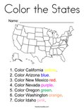 Color the States Coloring Page