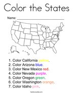 Color the States Coloring Page
