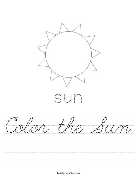 Color the Sun Worksheet