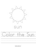 Color the Sun Worksheet