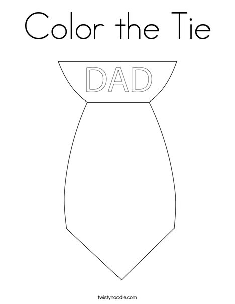 Color the Tie Coloring Page - Twisty Noodle