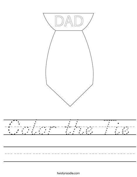 Color the Tie Worksheet
