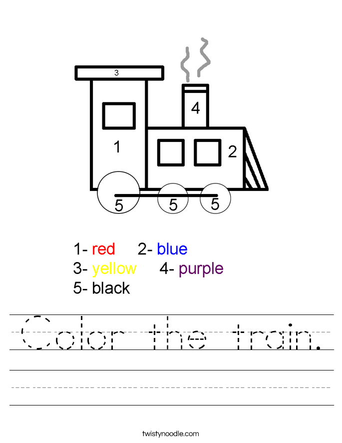 Color the train. Worksheet
