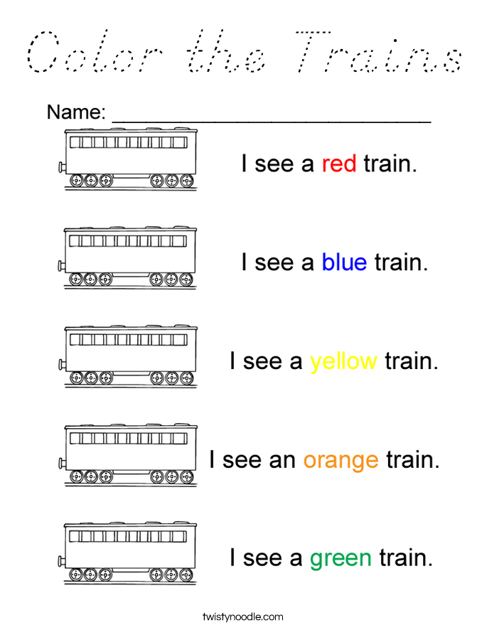 Color the Trains Coloring Page