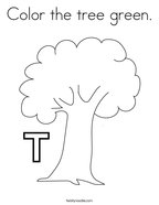 Color the tree green Coloring Page